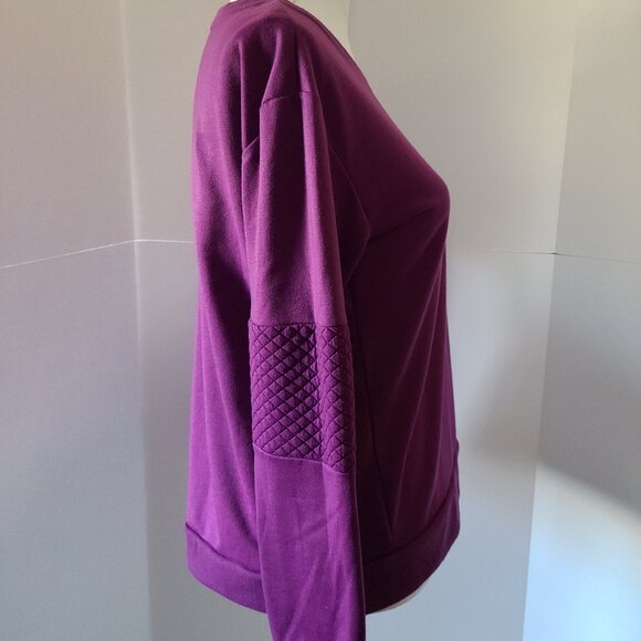 MUK LUKS THE ORIGINAL - WOMENS PLUM PULLOVER - DIAMOND DESIGN ON ELBOW SZ SMALL - Picture 3 of 7